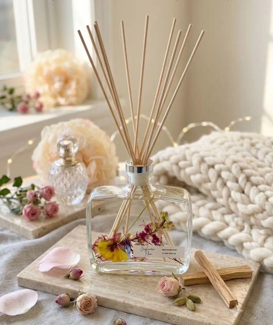 Handmade Botanical Reed Diffuser 12 OZ - Premium Aromatherapy Decor - handmade home fragrance gift