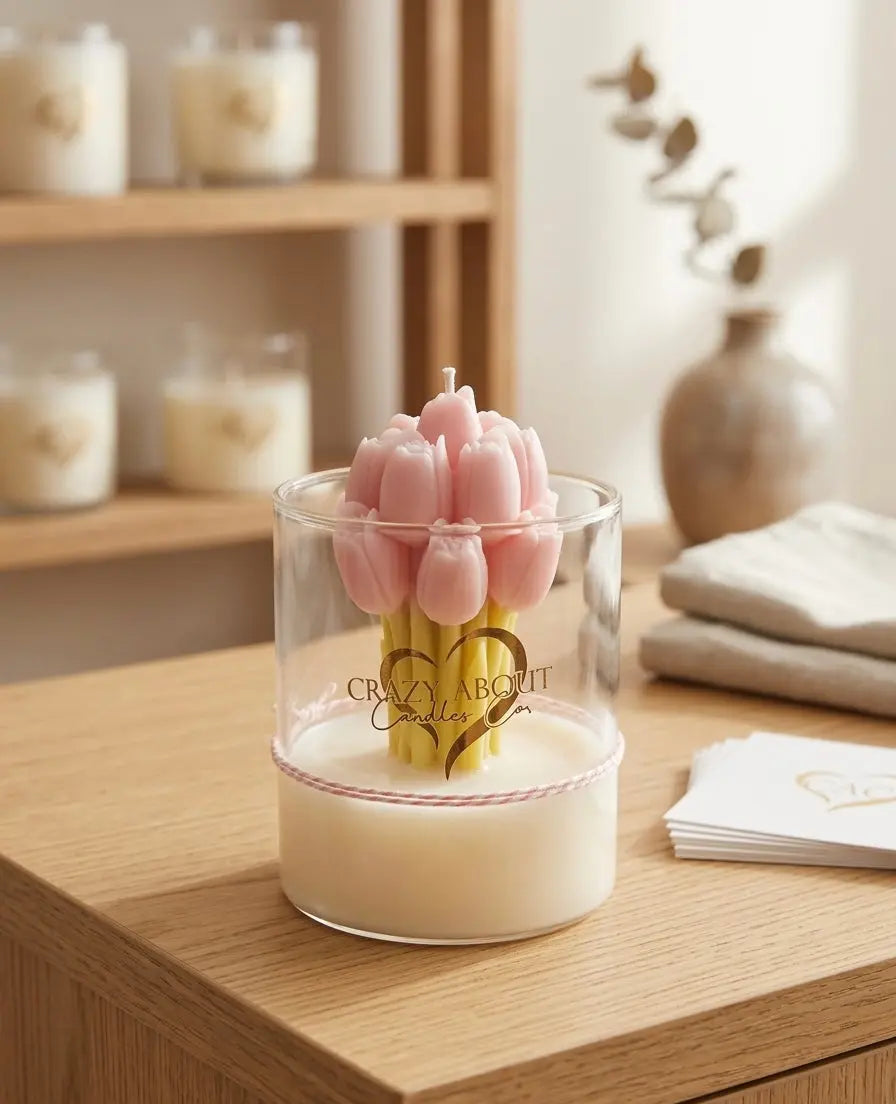 Pink Tulip Floral Sensation Candle - Kind Gifts Co.