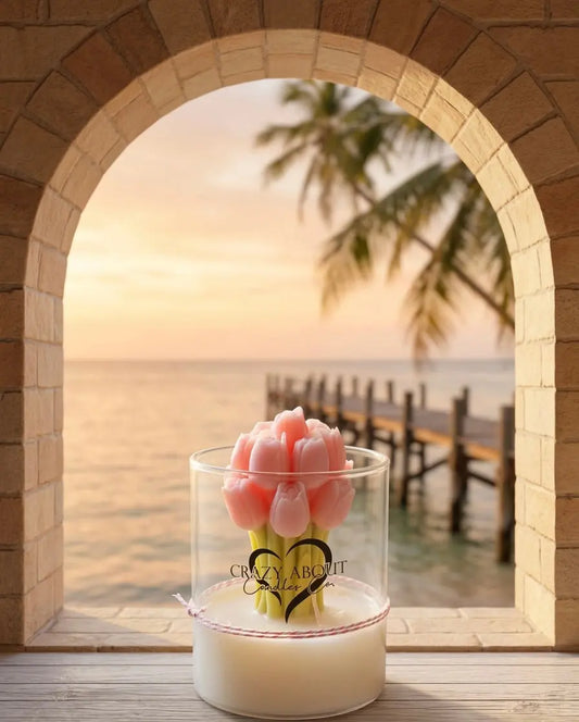 Pink Tulip Floral Sensation Candle - Kind Gifts Co.