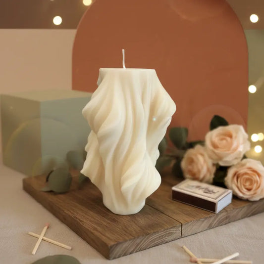 Modern Art Candle | Contemporary Twist Candle Home Accent - handmade home fragrance gift