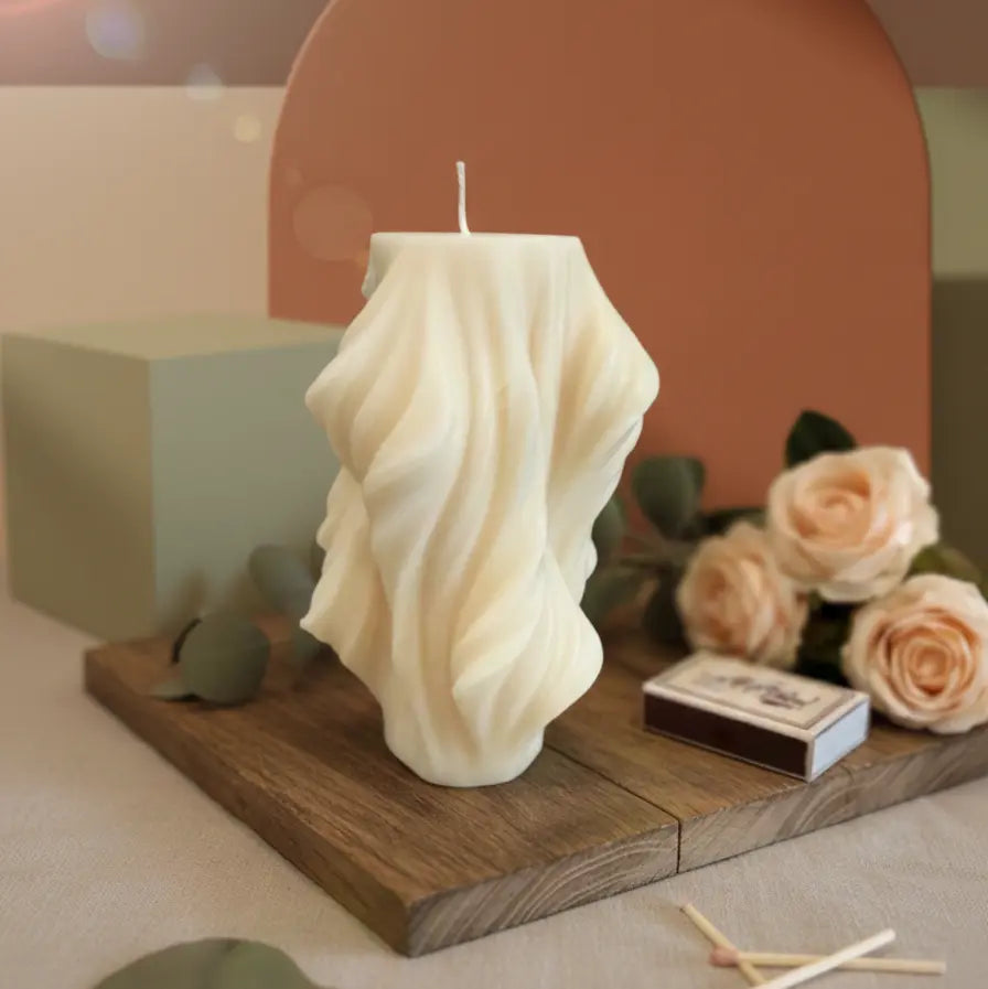 Modern Art Candle | Contemporary Twist Candle Home Accent - handmade home fragrance gift