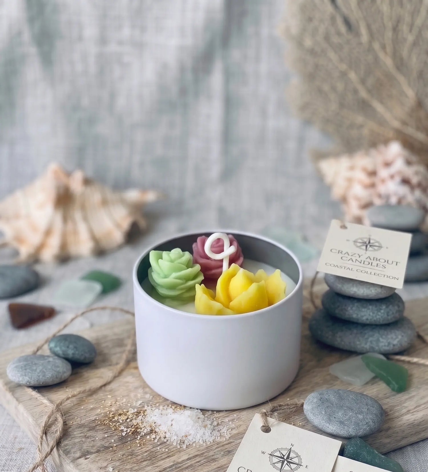 Cactus Jar Candle — Tricolor Rosette Garden | Soy Wax, Handmade in USA - handmade home fragrance gift