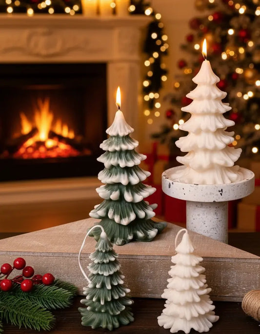 Christmas Tree Cedar Candles | Holiday Decor - handmade home fragrance gift