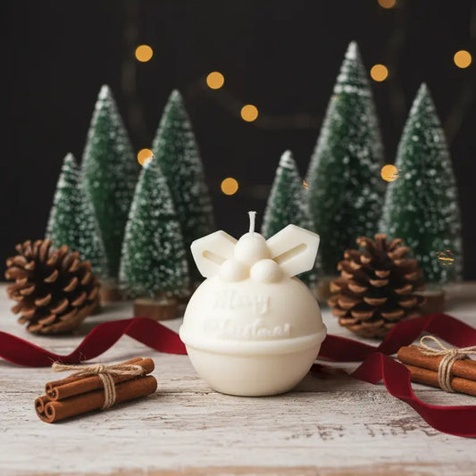 Round Bell Christmas Candle - Festive Holiday Decor for Your Home - handmade home fragrance gift