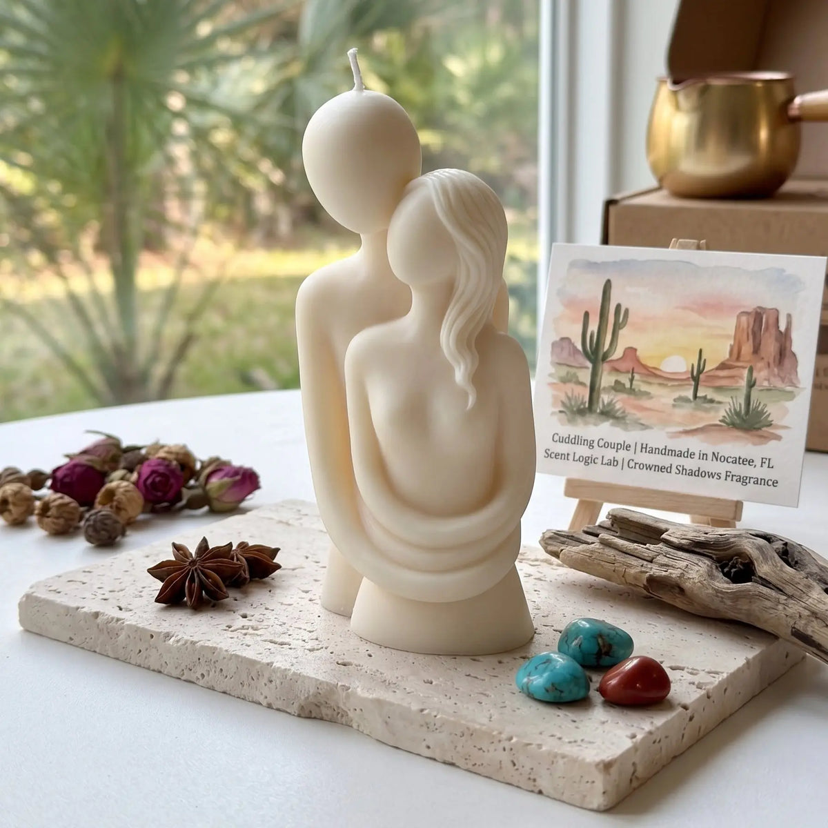 Cuddling Couple Candle | Romantic Couple Candle for Cozy Moments - handmade home fragrance gift