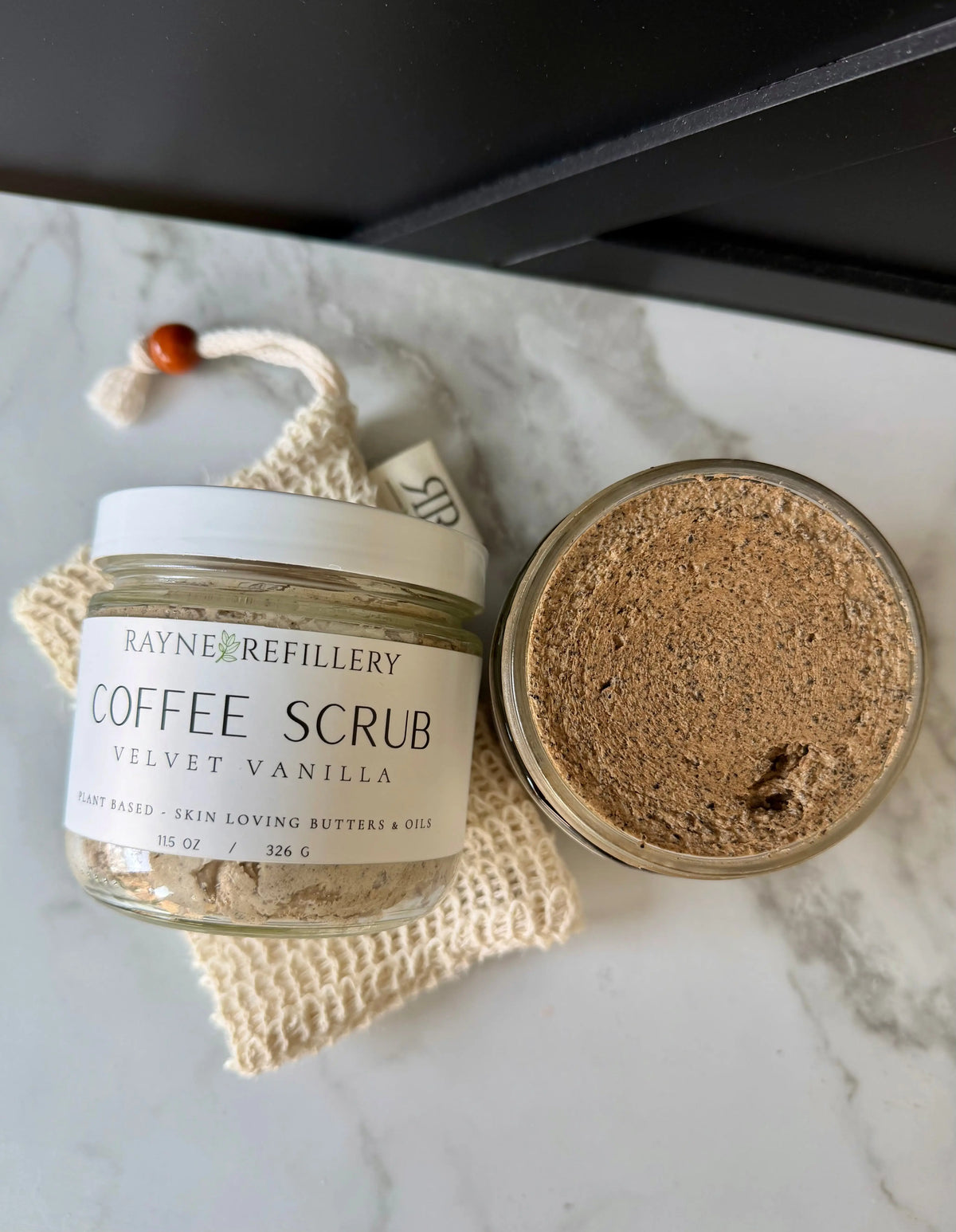 Velvet Vanilla Coffee Scrub - Whipped Exfoliating Body Scrub with Coffee - handmade home fragrance gift