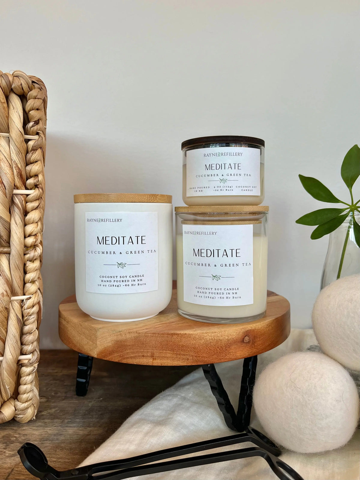 Meditate – Luxury Clean Burning Coconut Soy Candle - handmade home fragrance gift