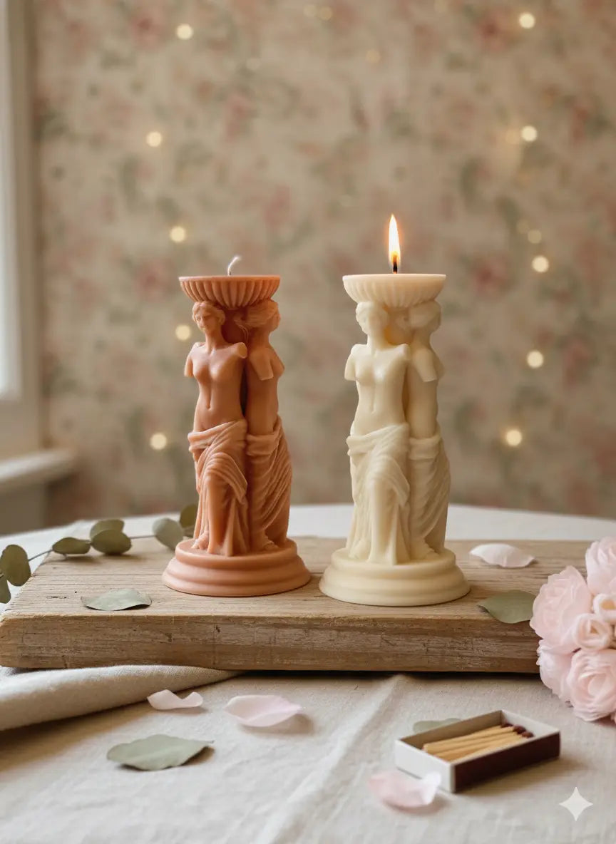 Goddess Sculpture Candle | Soy Wax Art Trio - handmade home fragrance gift