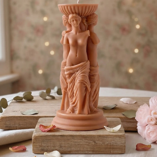 Goddess Sculpture Candle | Soy Wax Art Trio - handmade home fragrance gift