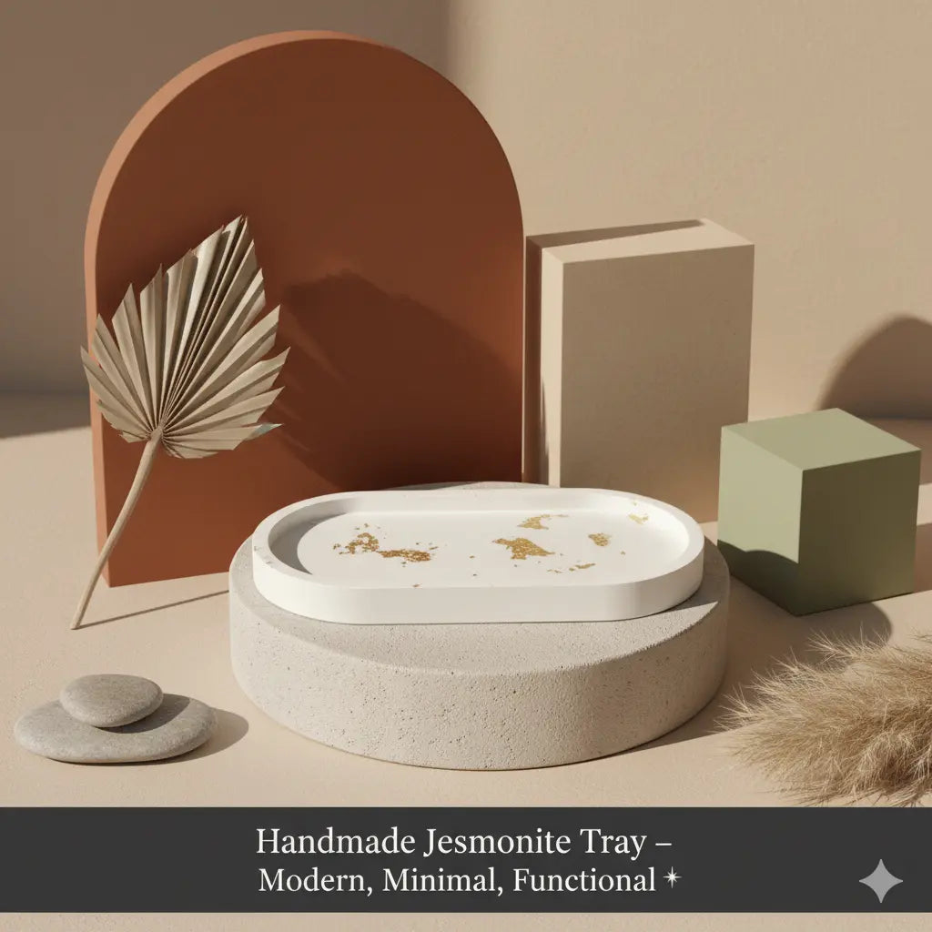 Jesmonite Tray | Handmade Minimalist Décor - handmade home fragrance gift