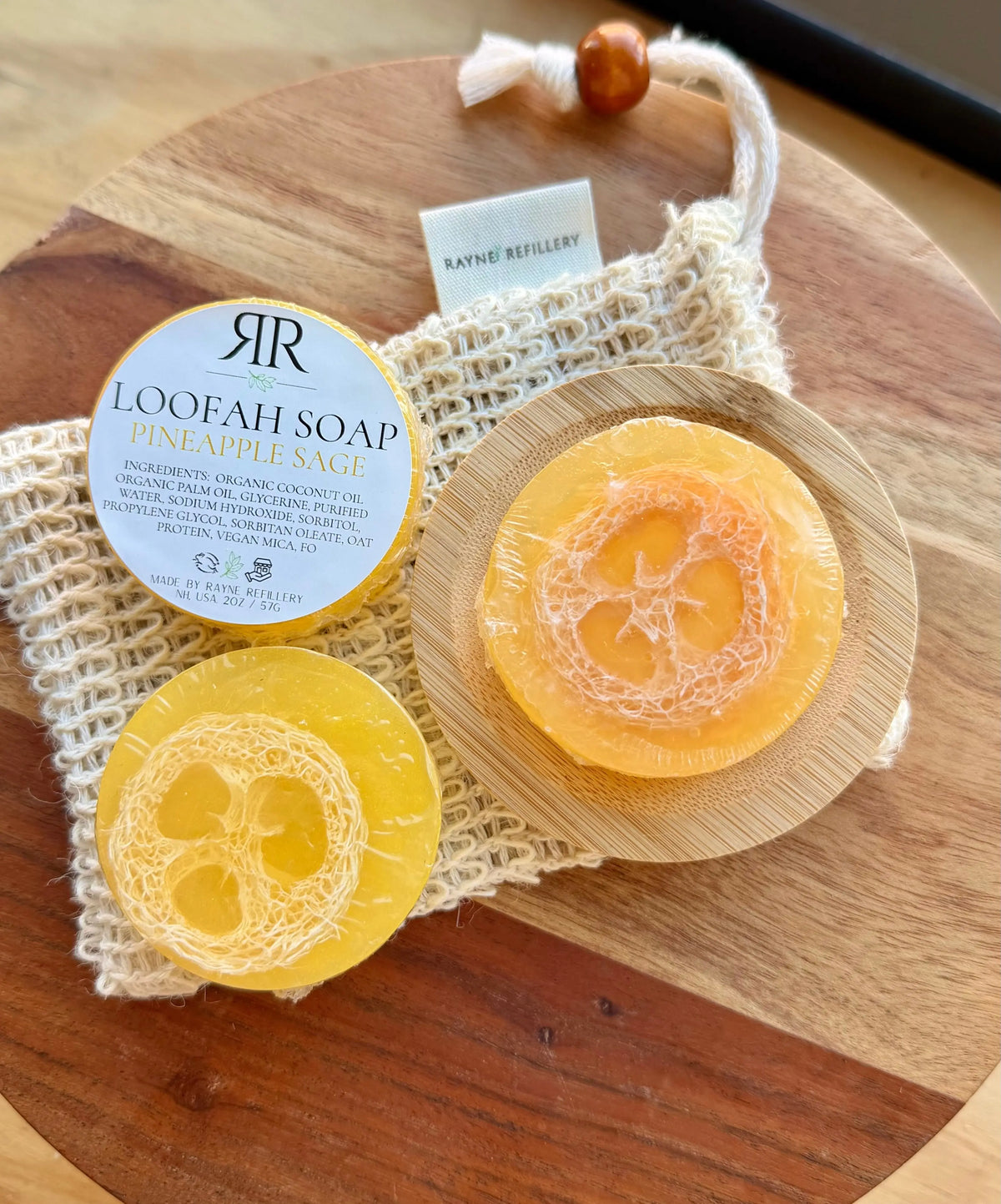 Loofah Soap Bar – Pineapple Sage | Exfoliating Handmade Soap - handmade home fragrance gift
