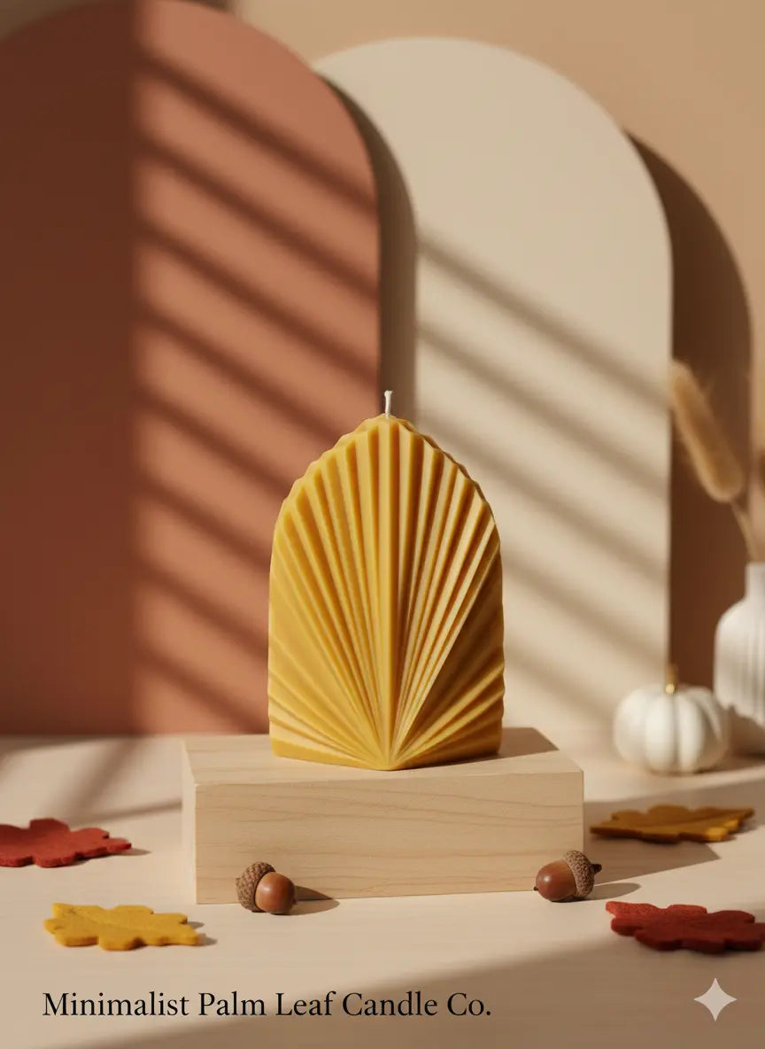 Minimalist Palm Leaf Candle - handmade home fragrance gift