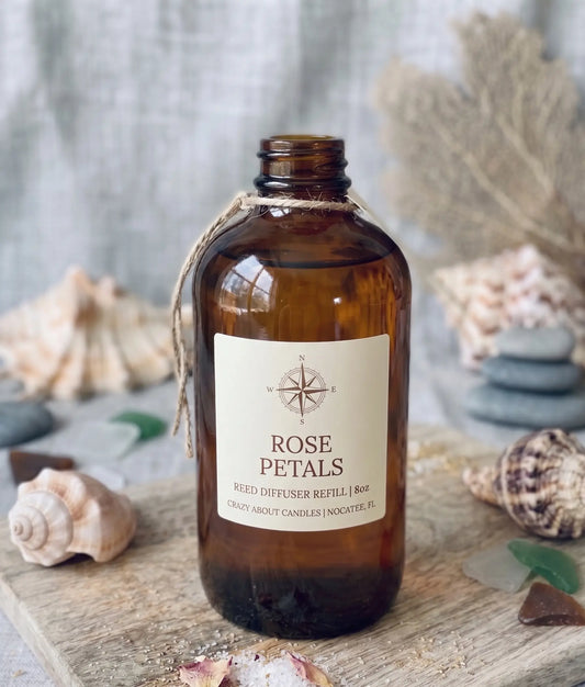 Reed Diffuser Refill – 8oz | Floral Scents, Essential Oil Infused - handmade home fragrance gift