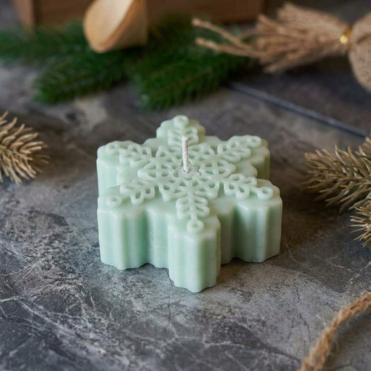 Snowflakes Handmade Soy Candles Christmas Candle - Festive Holiday Cheer - handmade home fragrance gift