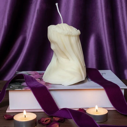 Large Veiled Lady Sculpture Candle - handmade home fragrance gift