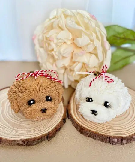 Cute Puppy Head Soy Wax Candle - handmade home fragrance gift