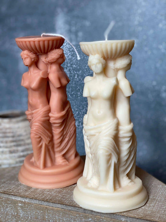 Goddess Sculpture Candle | Soy Wax Art Trio - handmade home fragrance gift