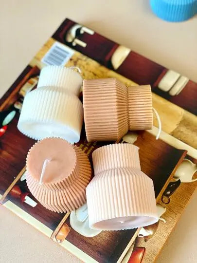 Ribbed Pedestal Handmade Candle - handmade home fragrance gift