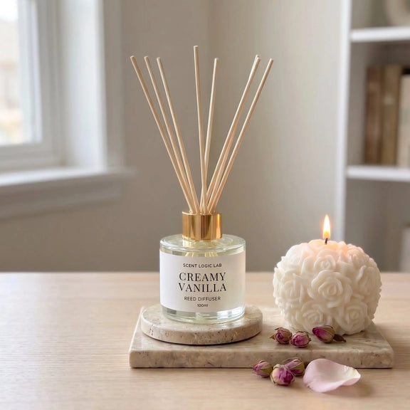 Creamy Vanilla Reed Diffuser – 100ml & 200ml - handmade home fragrance gift