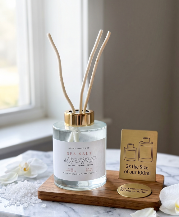 Sea Salt and Orchid Reed Diffuser – 100ml & 200ml | Hand-Poured Aroma for Home or Office - handmade home fragrance gift