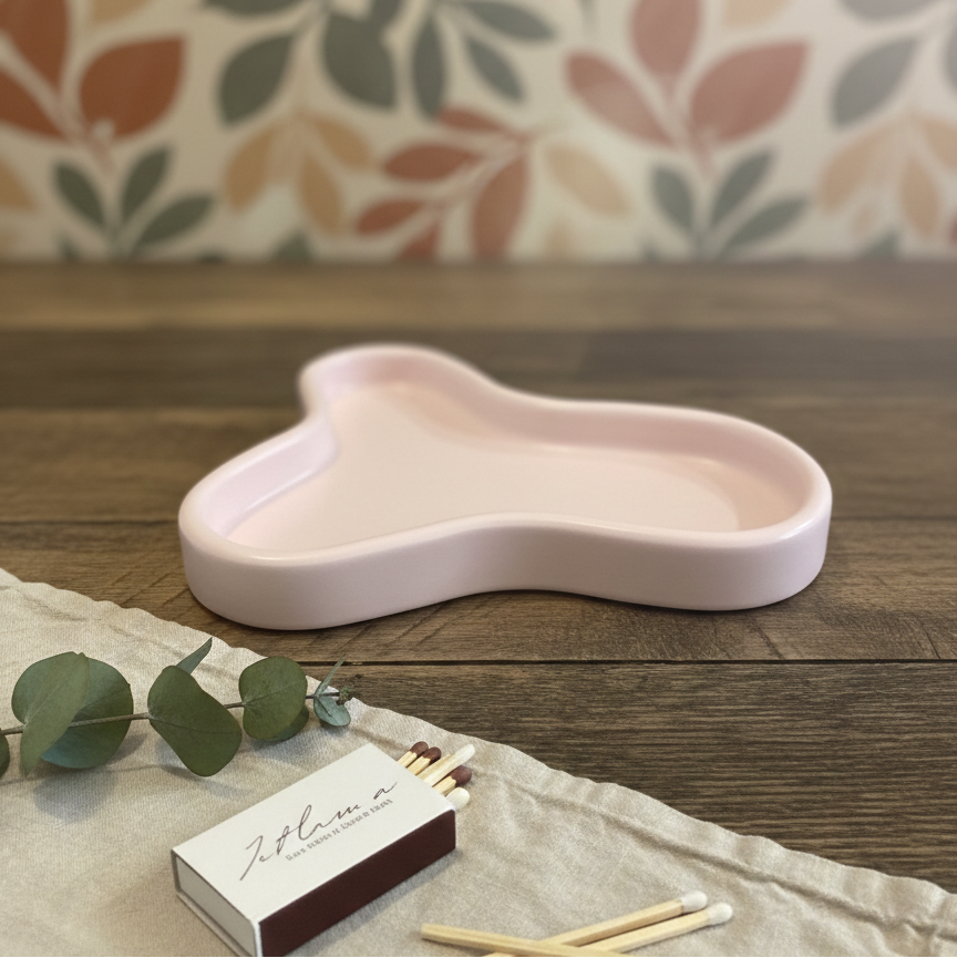 Handcrafted Jesmonite Catch All Tray in Clover Design - handmade home fragrance gift