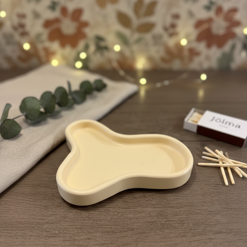Handcrafted Jesmonite Catch All Tray in Clover Design - handmade home fragrance gift