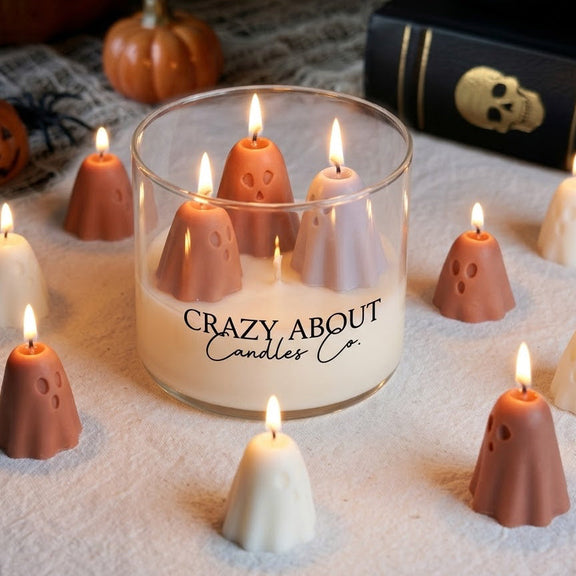 Ghost Trio Pastel Halloween Candle | Triple-Wick - handmade home fragrance gift