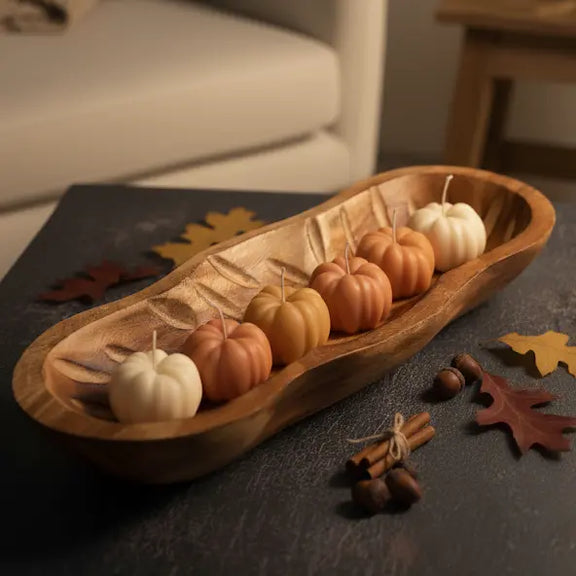 Thanksgiving Candle Gift | Autumn Pumpkin Candle, Hand-Poured Soy Wax - handmade home fragrance gift
