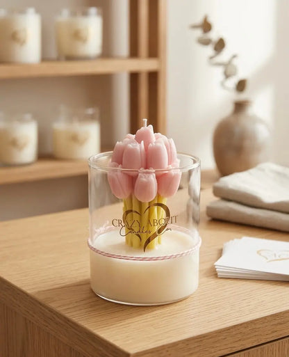 Pink Tulip Floral Sensation Candle - Kind Gifts Co.
