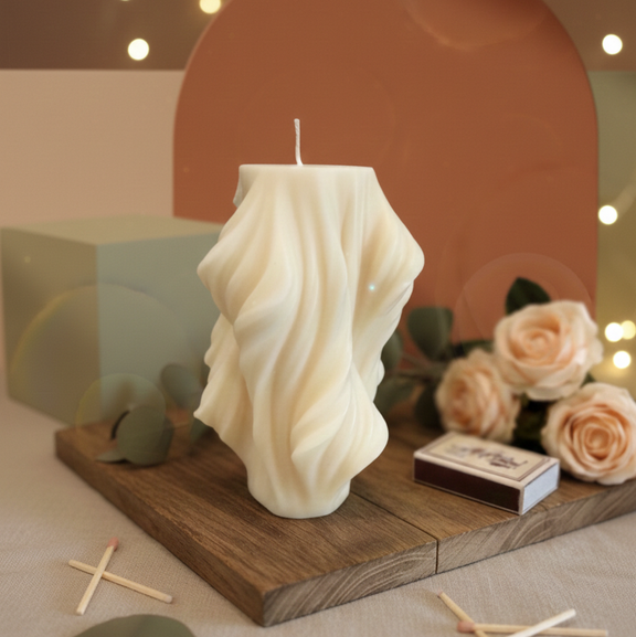 Modern Art Candle | Contemporary Twist Candle Home Accent - handmade home fragrance gift