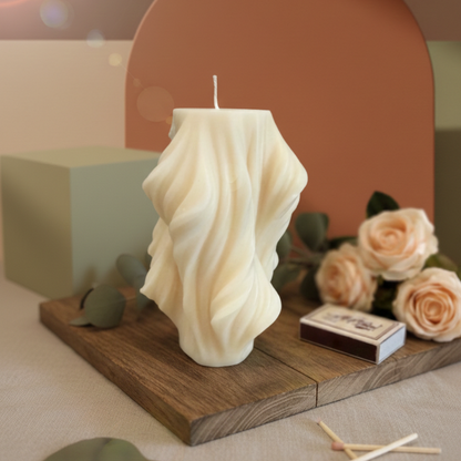 Modern Art Candle | Contemporary Twist Candle Home Accent - handmade home fragrance gift