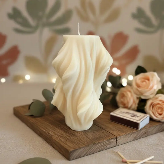 Modern Art Candle | Contemporary Twist Candle Home Accent - handmade home fragrance gift