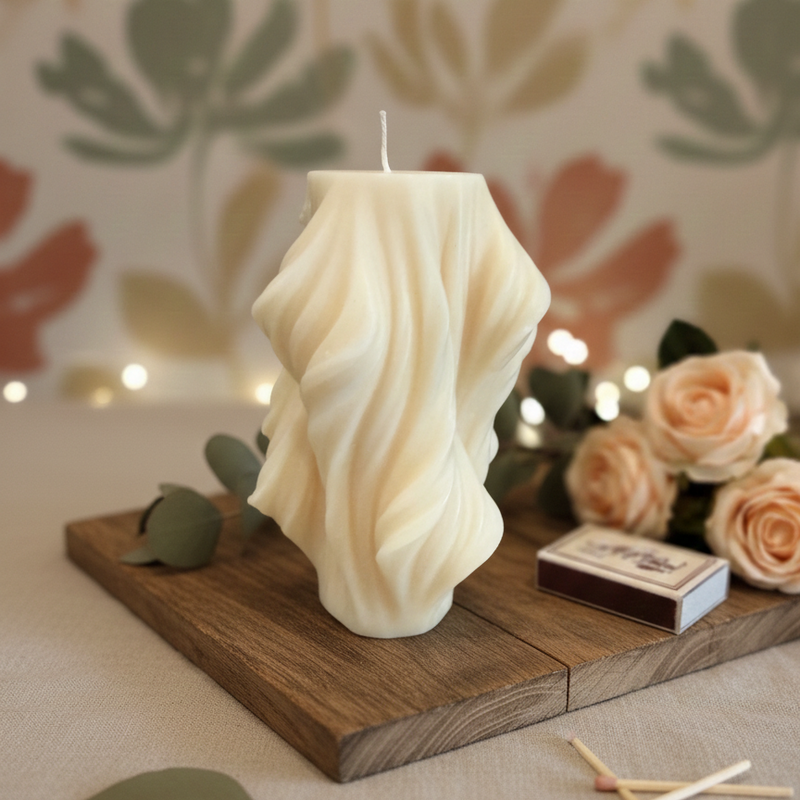 Modern Art Candle | Contemporary Twist Candle Home Accent - handmade home fragrance gift