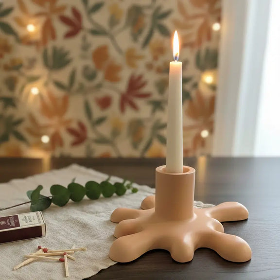 Blob Jesmonite Candle Holder | Best Home Decor Gifts - handmade home fragrance gift