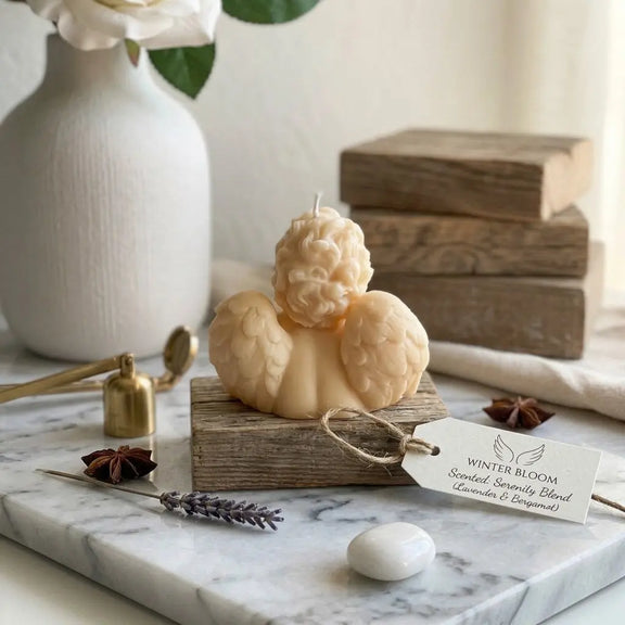 Wax Angel Candle | Handcrafted Soy Wax Decor - handmade home fragrance gift