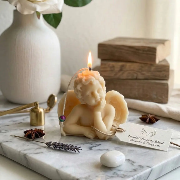 Wax Angel Candle | Handcrafted Soy Wax Decor - handmade home fragrance gift