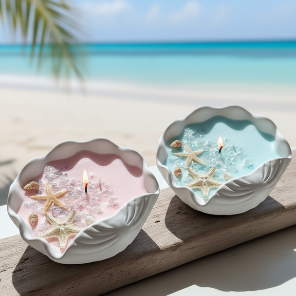 Ocean's Whisper Candle | Coastal Soy Wax - handmade home fragrance gift