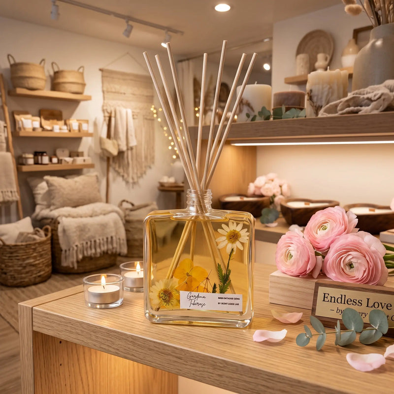 4 oz Reed Diffuser | Botanical Home Decor & Unique Gift Idea - handmade home fragrance gift