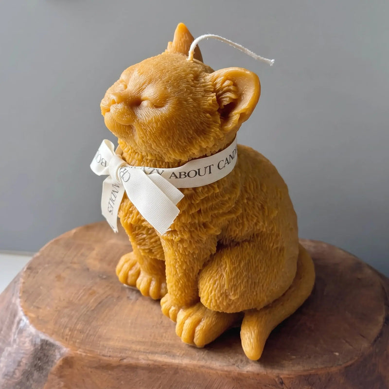 Large Cat Sculpture Candle | Gallery-Quality Soy Wax - handmade home fragrance gift