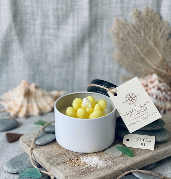 Cactus Jar Candle — Yellow Pebble Succulent | Soy Wax, Handmade in USA