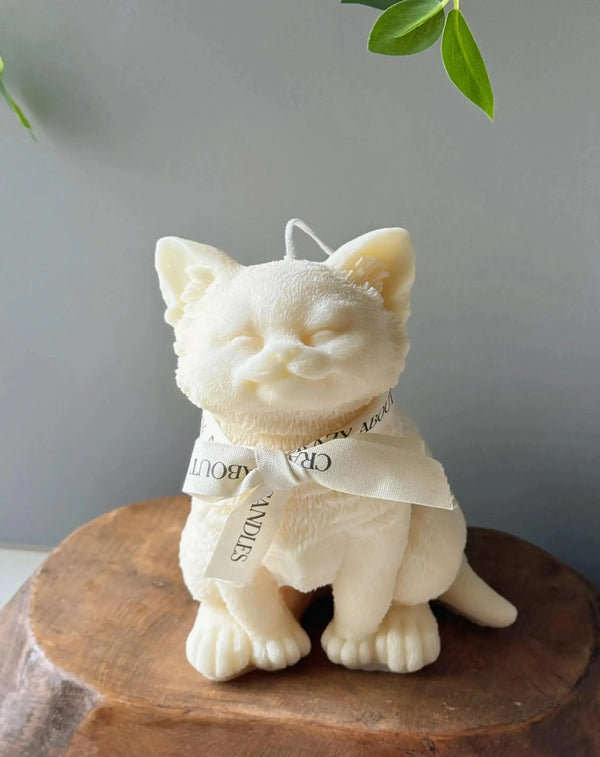 Large Cat Sculpture Candle | Gallery-Quality Soy Wax - handmade home fragrance gift