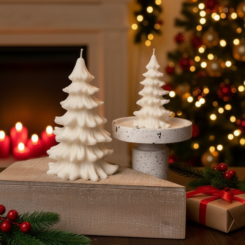 Christmas Tree Cedar Candles | Holiday Decor - handmade home fragrance gift