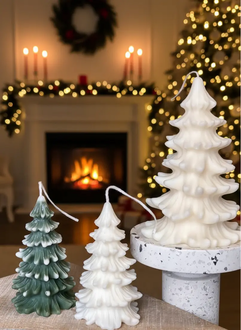Christmas Tree Cedar Candles | Holiday Decor