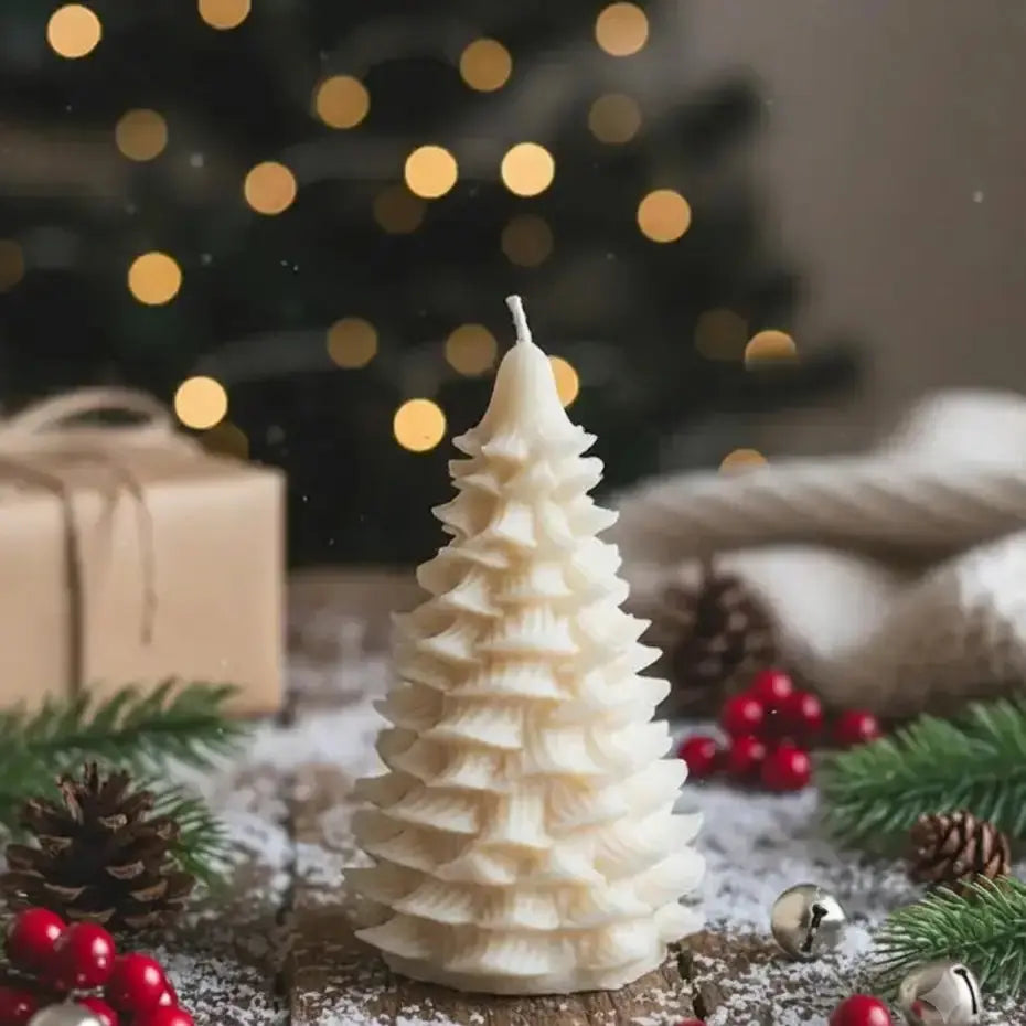 Handmade Christmas Tree Candle | Handmade Christmas Candle - handmade home fragrance gift