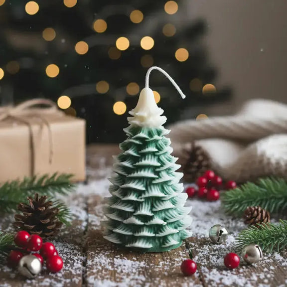 Handmade Christmas Tree Candle | Handmade Christmas Candle - handmade home fragrance gift