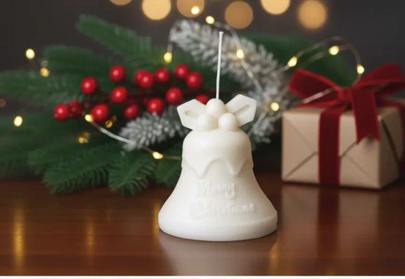 Tall Bell Christmas Candle for Elegant Holiday Décor - handmade home fragrance gift