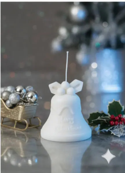 Tall Bell Christmas Candle for Elegant Holiday Décor - handmade home fragrance gift