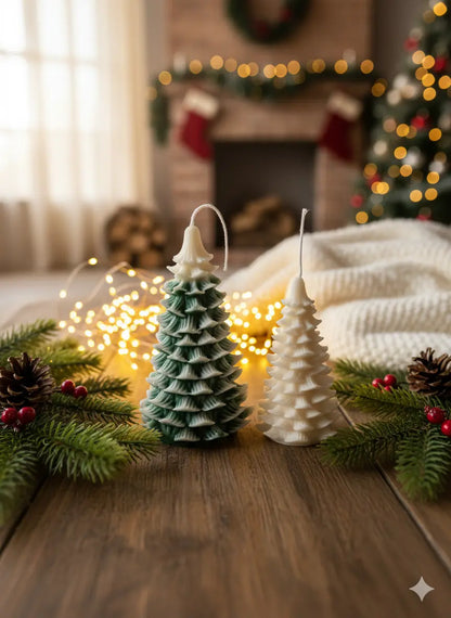 Handmade Christmas Tree Candles - handmade home fragrance gift