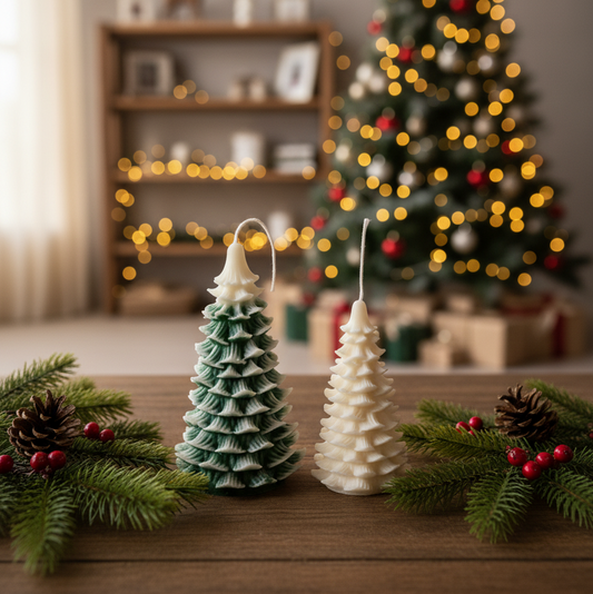 Handmade Christmas Tree Candles - handmade home fragrance gift