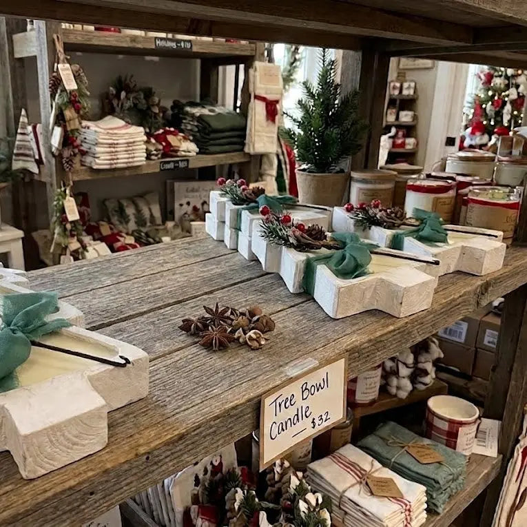 Wood Christmas Tree Candle | Wood Bowl - handmade home fragrance gift